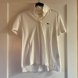 LACOSTE white standard fit cotton polo shirt